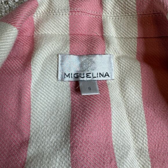 Miguelina Chiara Double-breasted Striped Cotton-twill Blazer In Pink - Picture 5 of 7